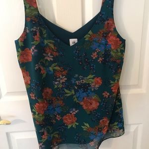 CAbi dark floral tank top